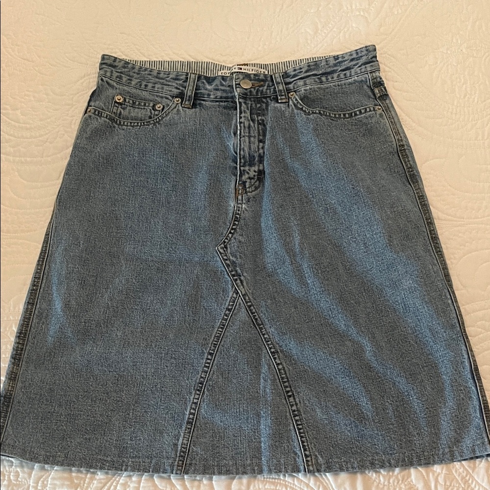 Tommy Hilfiger Classic Blue Jeans Denim A-Line Skirt 10
